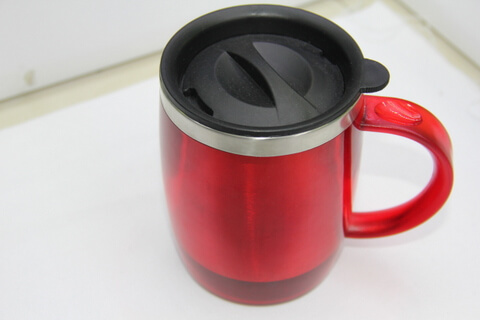 Cheap Stainless Steel Promotional Cups 450ml Neon Red #00105