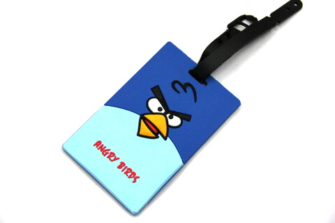 Silicone/Rubber luggage tags, cartoon, Angry birds, #02001-002-2