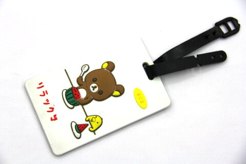 Silicone/Rubber luggage tags, cartoon,bear, #02001-0027