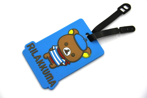 Silicone/Rubber luggage tags, cartoon,rillakkuma, #02001-0030-1