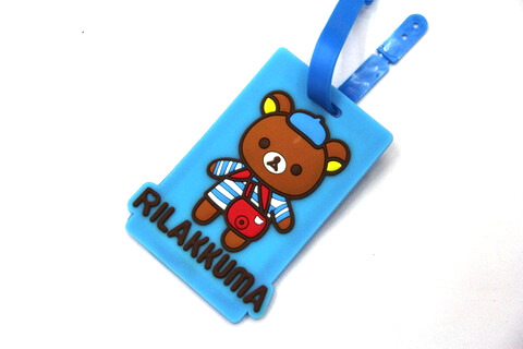 Silicone/Rubber luggage tags, cartoon,rillakkuma, #02001-0030-2