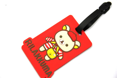 Silicone/Rubber luggage tags, cartoon,rillakkuma, #02001-0030-3