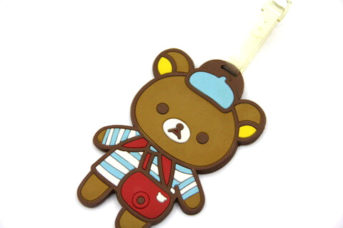 Silicone/Rubber luggage tags, cartoon,bear, #02001-0030-6