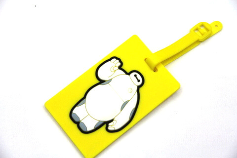 Silicone/Rubber luggage tags, cartoon,white big, #02001-0032-2