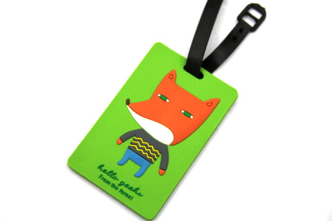 Silicone/Rubber luggage tags, cartoon,fox, #02001-045