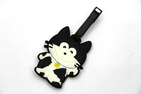 Silicone/Rubber luggage tags, cartoon,cat, #02001-066