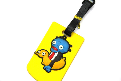 Silicone/Rubber luggage tags, cartoon,devil on duck, #02001-067