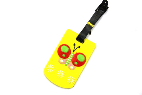 Silicone/Rubber luggage tags, cartoon,butter fly, #02001-068