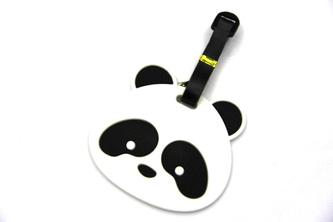 Silicone/Rubber luggage tags, cartoon,panda, #02001-070