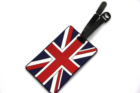 Silicone/Rubber Luggage tags of National Flag, UK, #02002-001