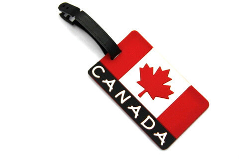 Silicone/Rubber Luggage tags of National Flag, Canada, #02002-004