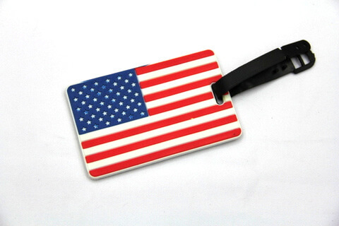 Silicone/Rubber Luggage tags of National Flag, US, #02002-006