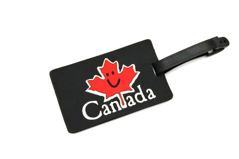 Silicone/Rubber Luggage tags of National Flag, Canada, #02002-008