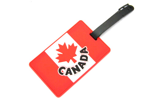 Silicone/Rubber Luggage tags of National Flag, Canada, #02002-010