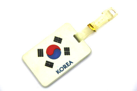 Silicone/Rubber Luggage tags of National Flag, Korea, #02002-011