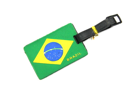 Silicone/Rubber Luggage tags of National Flag, Brasil, #02002-012