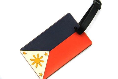 Silicone/Rubber Luggage tags of National Flag, Philippines , #02002-015