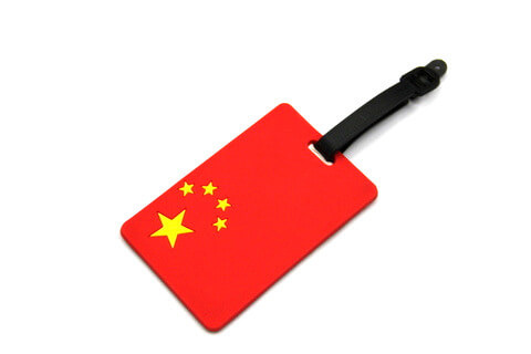 Silicone/Rubber Luggage tags of National Flag, China, #02002-018