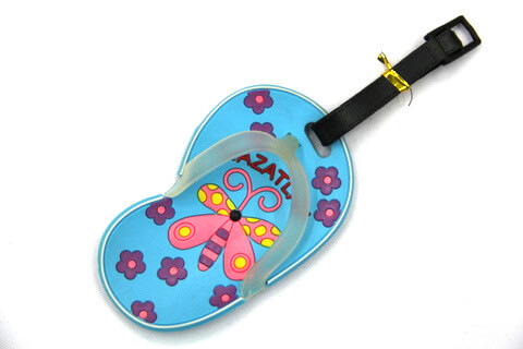 Silicone/Rubber luggage tags for tourist souvenir & gifts, mini slippers , #02003-005-11