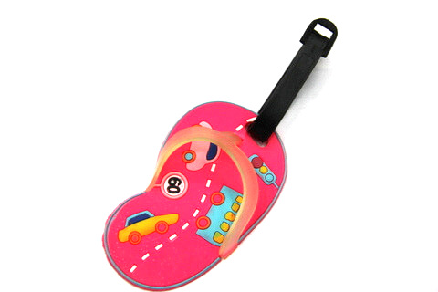 Silicone/Rubber luggage tags for tourist souvenir & gifts, small slippers traffic, #02003-005-5