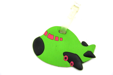 Silicone/Rubber luggage tags for tourist souvenir & gifts, cute cartoon plane, #02003-022