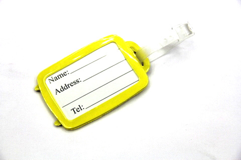 Silicone/Rubber luggage tags for tourist souvenir & gifts, luggage shape, backside, #02003-044-2