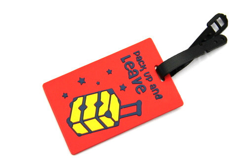 Silicone/Rubber luggage tags for tourist souvenir & gifts "Pack up and leave" #02005-008