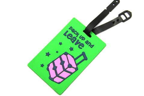 Silicone/Rubber luggage tags for tourist souvenir & gifts "Pack up and leave" #02005-013