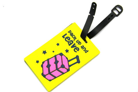 Silicone/Rubber luggage tags for tourist souvenir & gifts "Pack up and leave" #02005-016