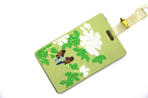 Silicone/Rubber luggage tags for tourist souvenir & gifts, China culture - flower and bird / 菊 , #02005-034