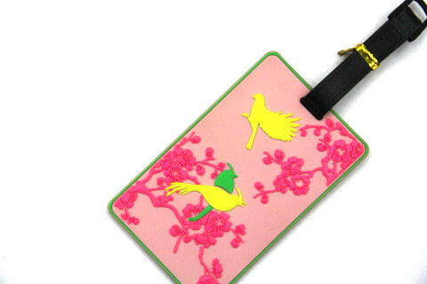 Silicone/Rubber luggage tags for tourist souvenir & gifts, China culture - plum / 梅 , #02005-035