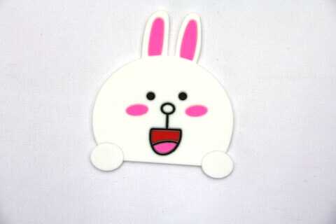Custom Silicone/Rubber Coasters Cartoon Rabbit  #02008-009