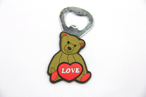 Silicone/rubber bottle opener bear #02015-023