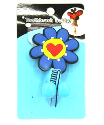 Silicone/Rubber toothbrush holder cartoon sunflower #02020-002