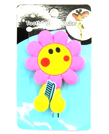 Silicone/Rubber toothbrush holder cartoon cute flower #02020-011