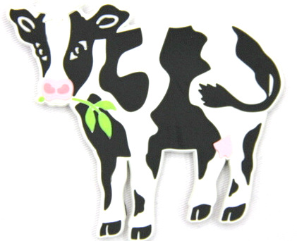 Silicone/Rubber fridge magnets Cute cartoon animals cow #02021-002