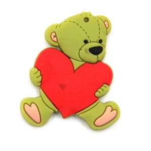 Silicone/Rubber fridge magnets Cute cartoon animals bear with love heart #02021-015