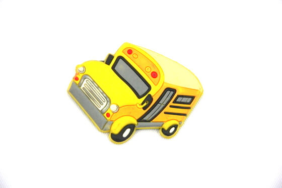 Silicone/Rubber fridge magnets school bus #02022-002