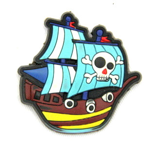 Silicone/Rubber fridge magnets pirate ship #02022-003