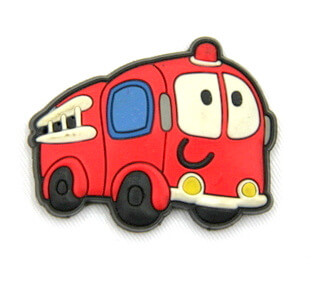 Silicone/Rubber fridge magnets cute cartoon fire engine #02022-007