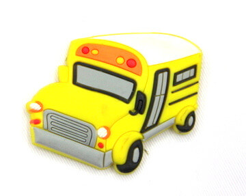 Silicone/Rubber fridge magnets cute cartoon school bus #02022-008