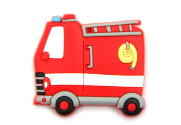 Silicone/Rubber fridge magnets cute cartoon fire engine #02022-012