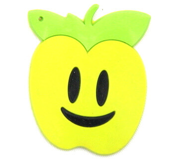 Silicone/Rubber fridge magnets cute cartoon, green apple, #02023-004
