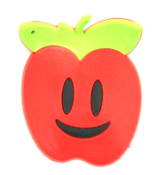 Silicone/Rubber fridge magnets cute cartoon, red apple, #02023-016