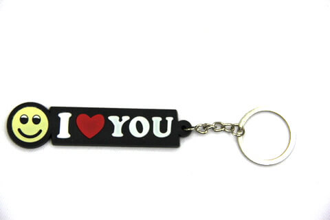 Silicone / rubber soft plastic key chain (ring) I Love You