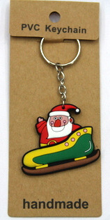silicone Christmas key chain Santa #02026-008