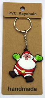 silicone Christmas key chain Santa #02026-016