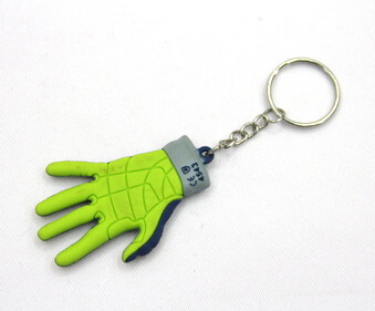 Silicone / rubber soft plastic key chain (ring) gloves shape