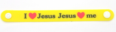 Silicone/Rubber Wristband bracelet I LOVE JESUS #  02029-008-2