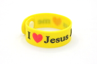 Silicone/Rubber Wristband bracelet I LOVE JESUS #  02029-008